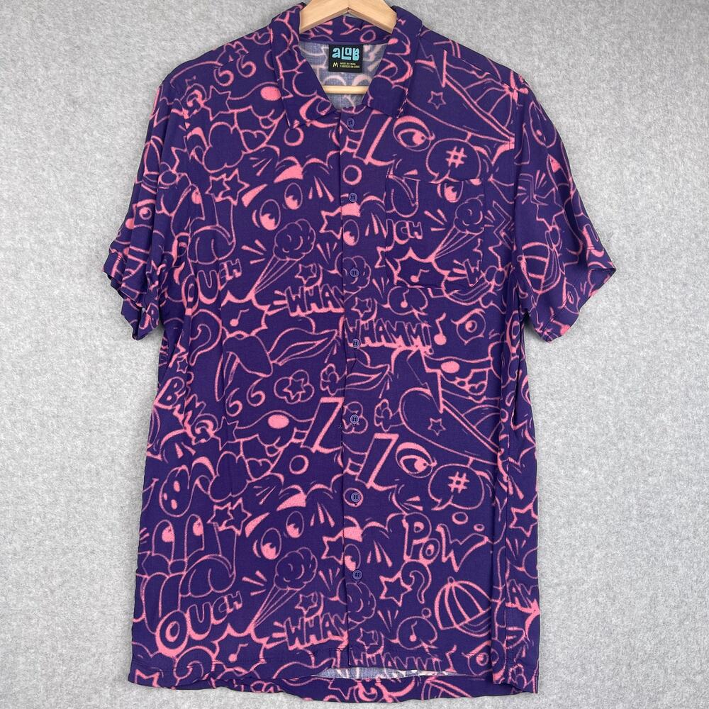 M2006 A-Lab Knock Out Short Sleeve Button Up Shirt Size Medium